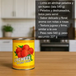 Lichis pelados en almibar - 540g
