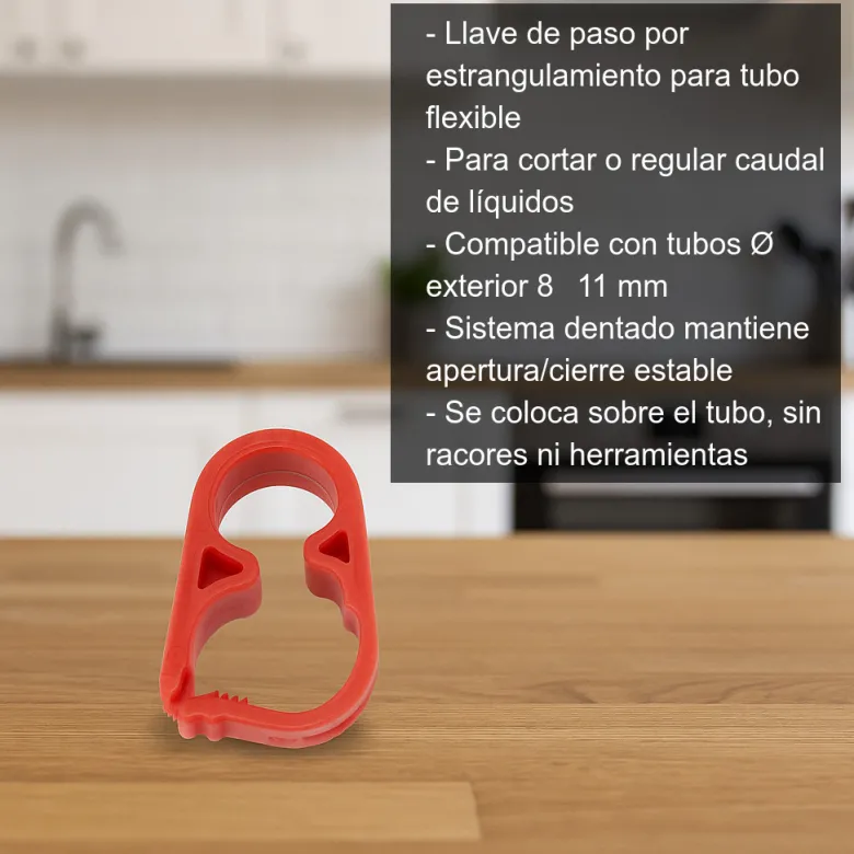 Llave de paso para tubo silicona