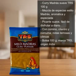 Mezcla de especias para Curry Madrás suave - 100g