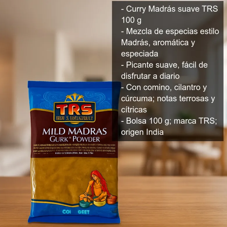Mezcla de especias para Curry Madrás suave - 100g