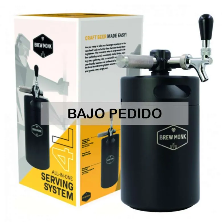 Mini Barril Brew Monk 4 Litros con Grifo y Sistema de CO? - 4L