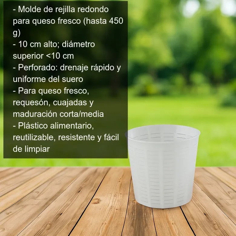 Molde de rejilla redondo 450g - 10x10cm