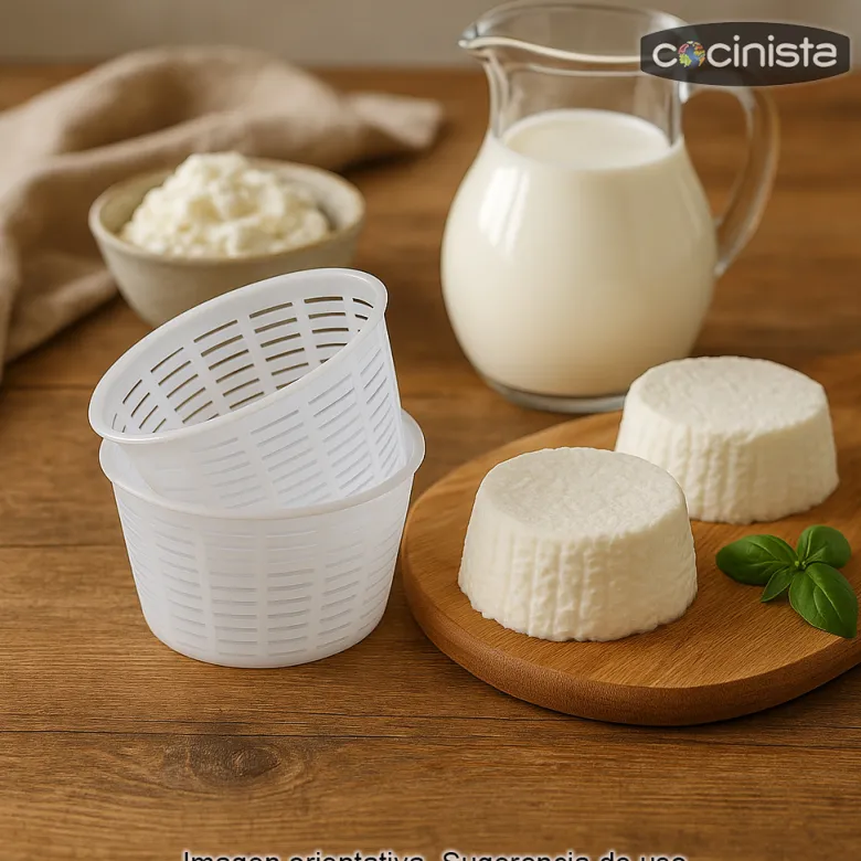 Moldes de rejilla para queso fresco y ricotta - 12 x 6,3 cm x 5 uds