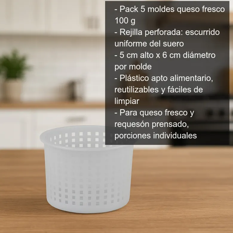 Moldes queso fresco 100g - 5 uds