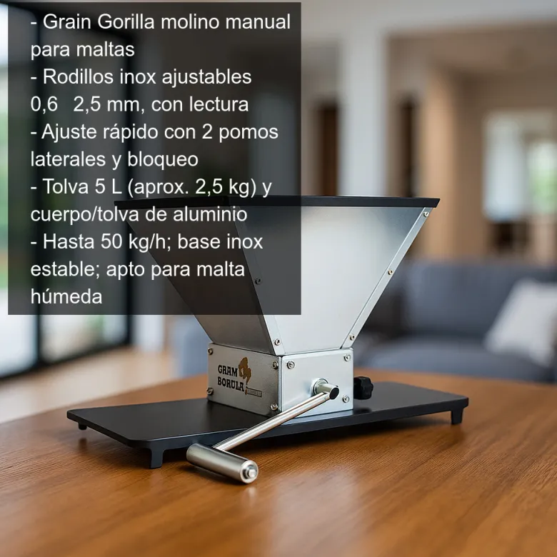 Molino para malta King Kong - 50 Kg/h