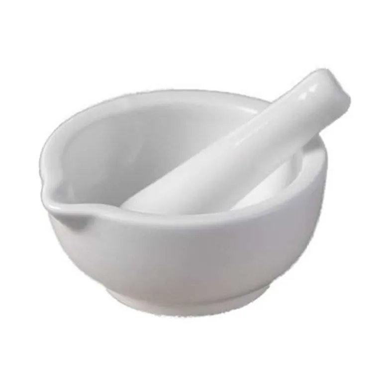 Mortero de porcelana blanca - 10 cm
