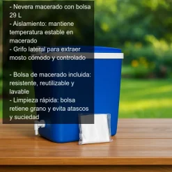Nevera para macerado con bolsa - 29 l