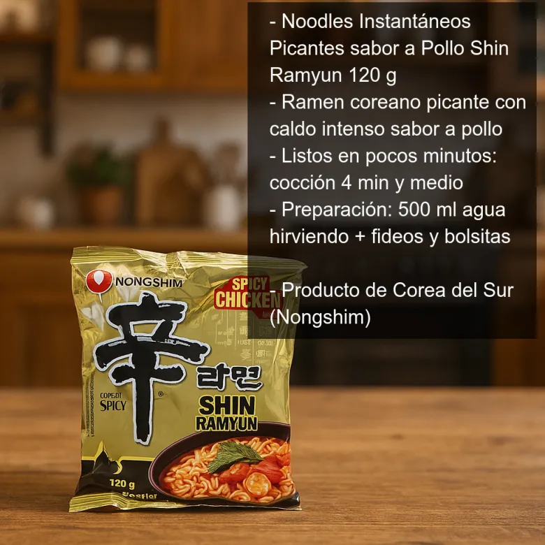 Noodles Instantáneos picantes sabor a pollo - 120 g