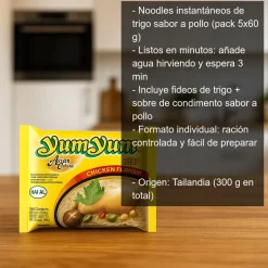 Noodles instantáneos sabor a pollo - 60g - Pack de 5 unidades