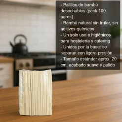 Palillos de bambú de usar y tirar - 100 pares