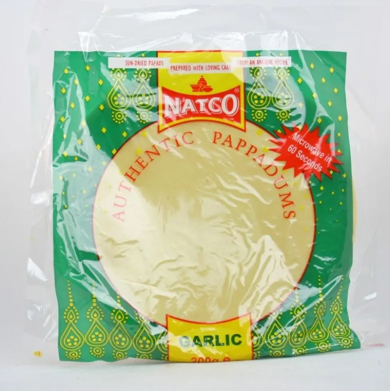 Papadoms con sabor a ajo - 200 g