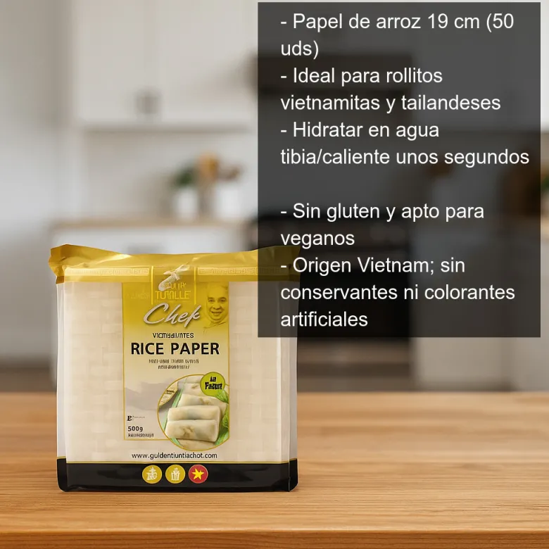 Papel de arroz - 19 cm - 50 uds