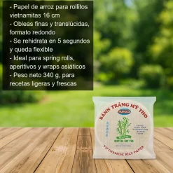 Papel de arroz para rollitos vietnamitas - 16 cm - 340g