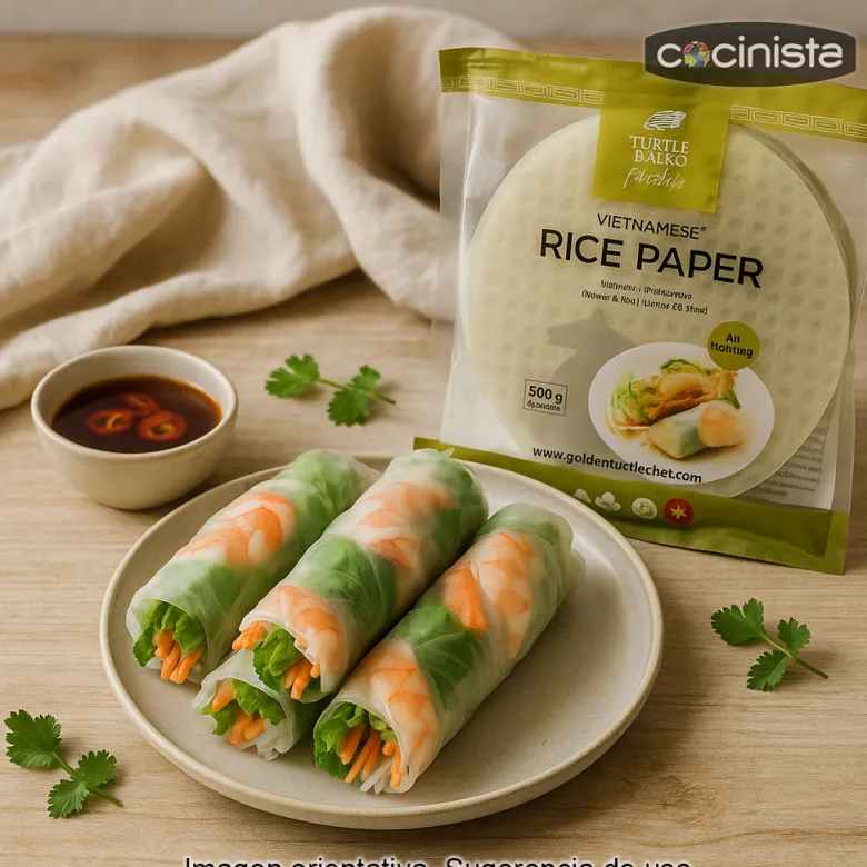 Papel de arroz redondo 22cm 45 hojas - 500g