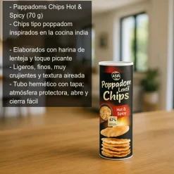 Pappadoms Chips Hot and Spicy - 70g