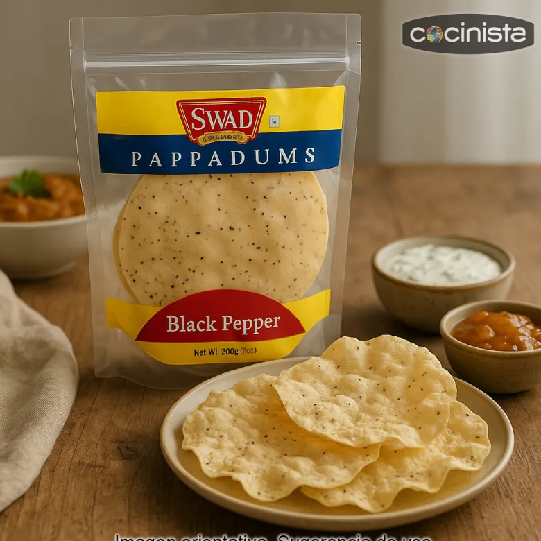 Pappadums con pimienta negra - 200g
