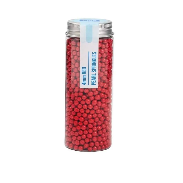 Perlas de azúcar rojas de 4 mm para repostería - 74g