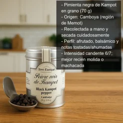 Pimienta negra de Kampot en grano - 70 g