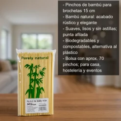 Pinchos de bambú para brochetas - 15 cm