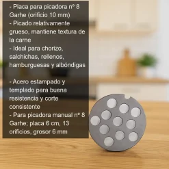 Placa para picadora nº 8 - 10 mm