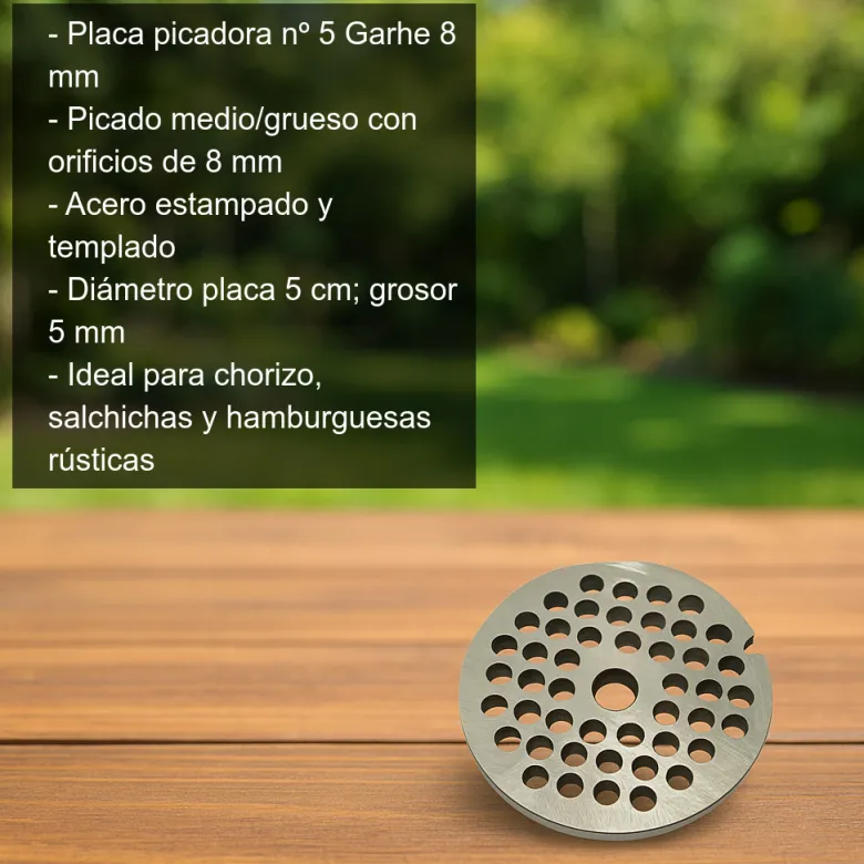 Placa picadora para máquina nº 5 8 mm