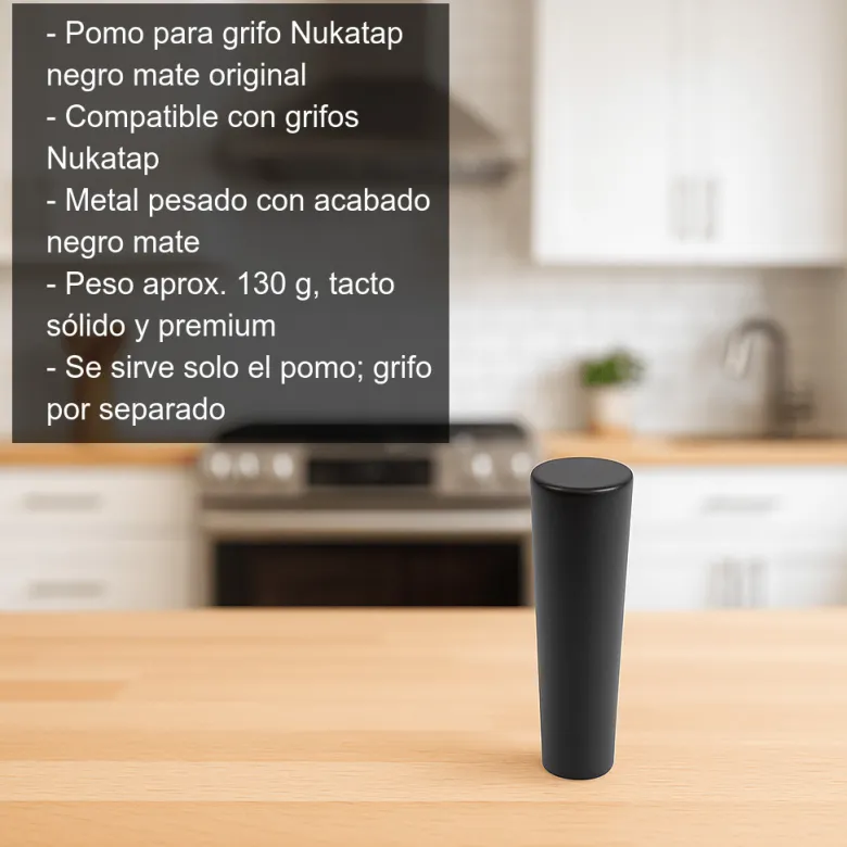 Pomo para grifo Nukatap negro mate