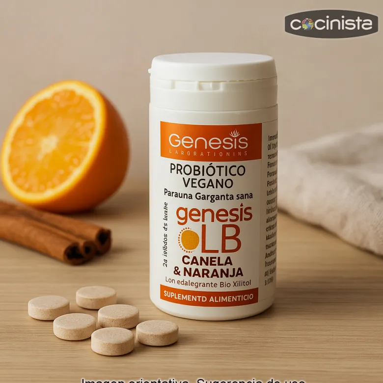 Probióticos Genesis LB Canela y Naranja - 24 tabletas chupables