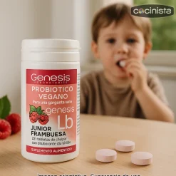 Probióticos Genesis LB Frambuesa - 24 tabletas chupables