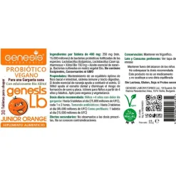 Probióticos Genesis LB Junior (Kids) Naranja - 30 tabletas chupables