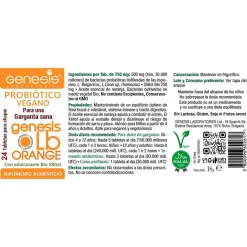 Probióticos Genesis LB Naranja - 24 tabletas chupables