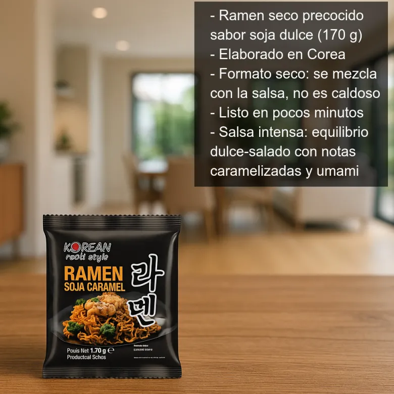 Ramen seco precocido sabor soja dulce - 170g