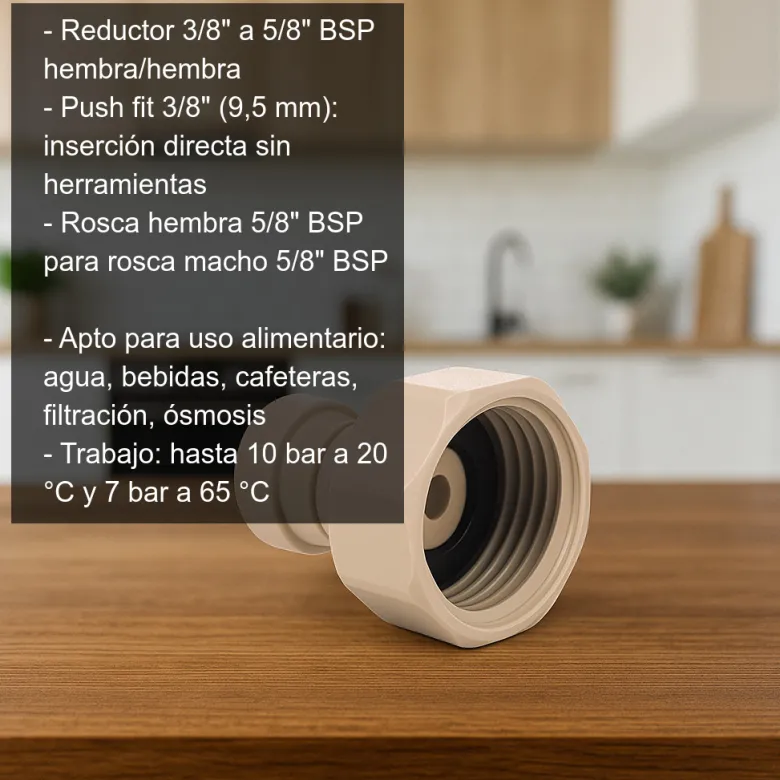 Reductor tubo 3/8" rosca M 5/8" BSP - 3/8" - 5/8" BSP