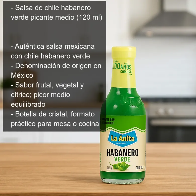 Salsa de chile habanero verde - 120 ml