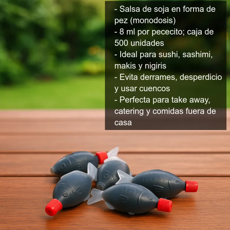 Salsa de soja en forma de pez - 500 uds x 8 ml