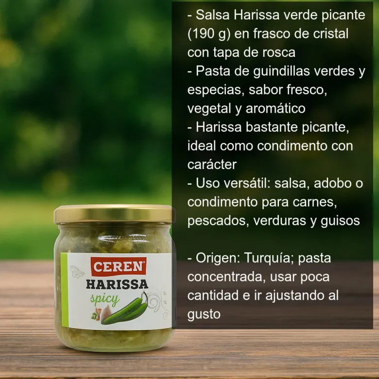 Salsa Harissa verde picante - 190g