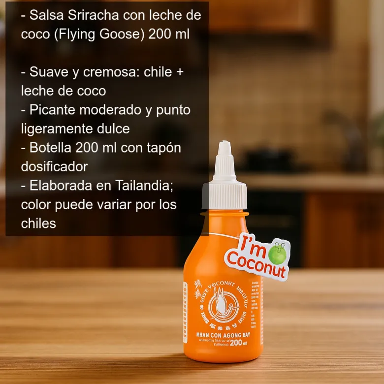Salsa Sriracha con leche de coco - 200 ml