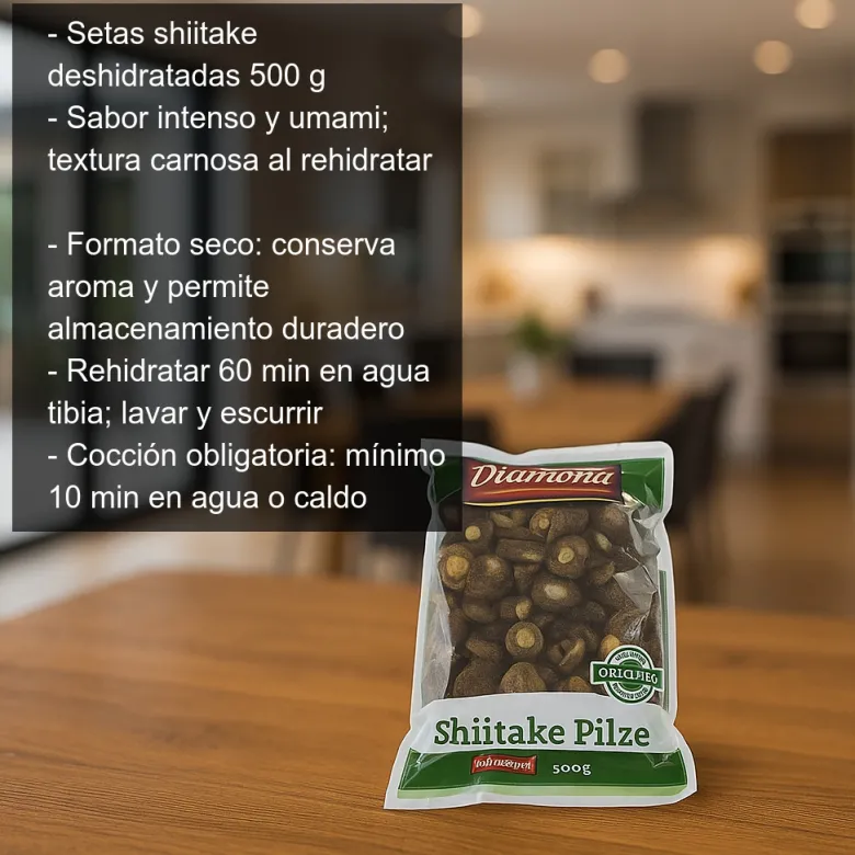 Setas shiitake deshidratadas - 500g
