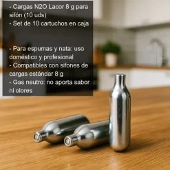 Set de cargas para sifón de espumas (N2O) - 10 uds