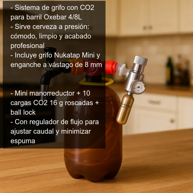Sistema de grifo para Oxebar 4 y 8 L