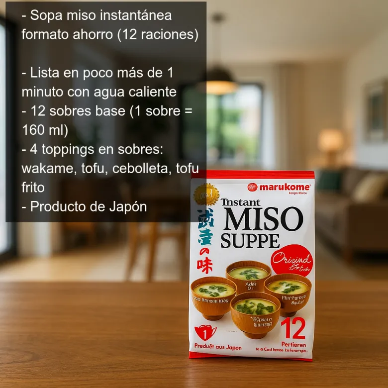 Sopa miso instantánea - 12 raciones