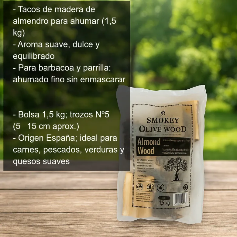 Tacos de madera de Almendro para ahumar - 1,5 Kg