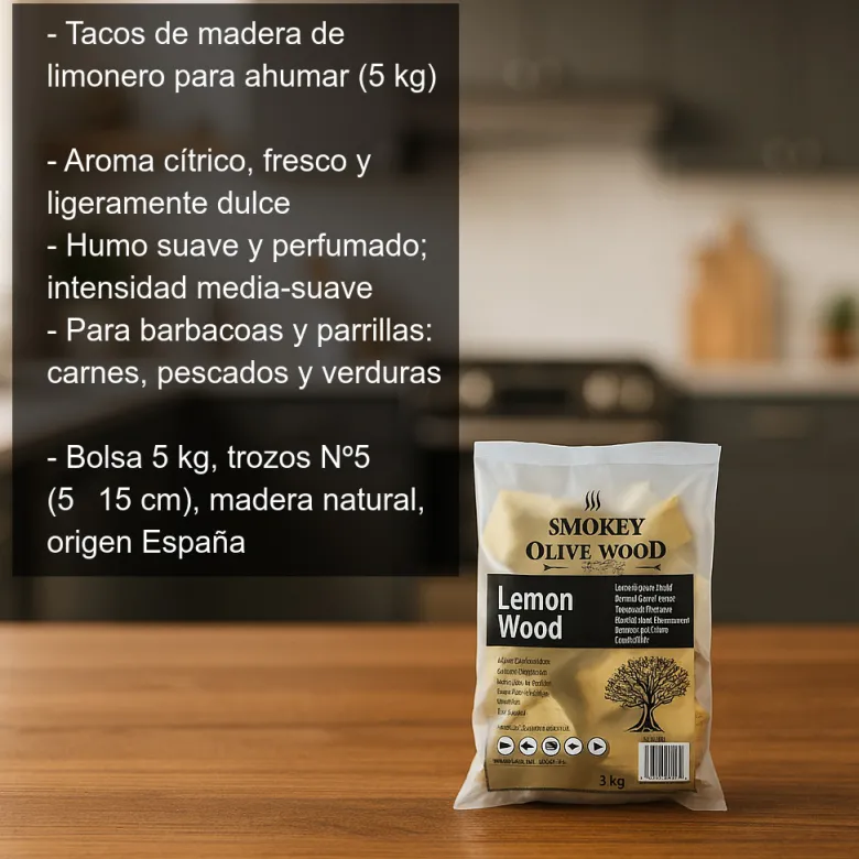 Tacos de madera de limonero para ahumar - 5 Kg