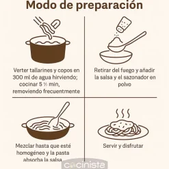 Tallarines instantáneos con Salsa Cremosa de Champiñones - 100g