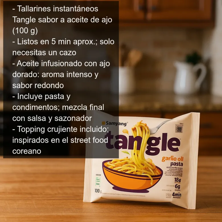 Tallarines instantáneos sabor a aceite de ajo - 100g