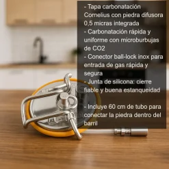 Tapa para carbonatar para barril Corni