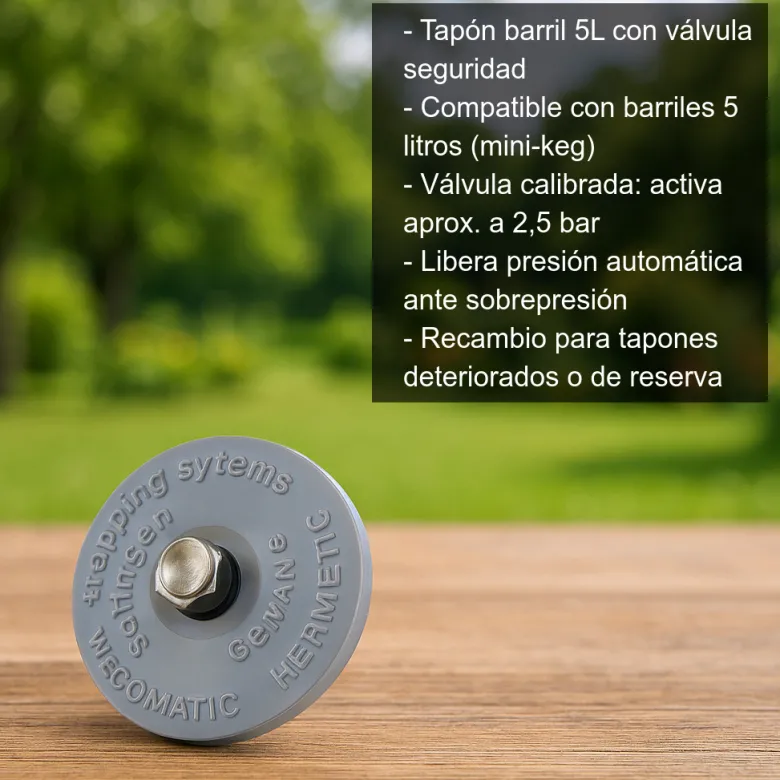Tapón barril 5 litros con válvula