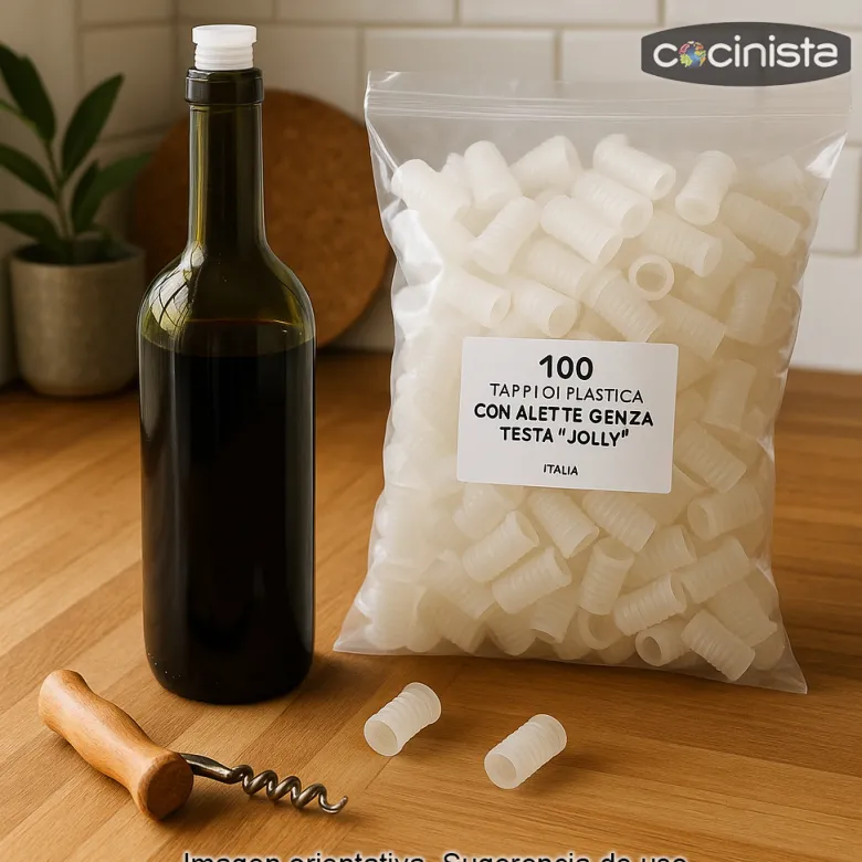 Tapón "Jolly" de plástico para vino - 100 unidades
