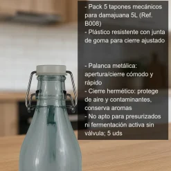 Tapón mecánico para damajuana 5 L - 5 uds