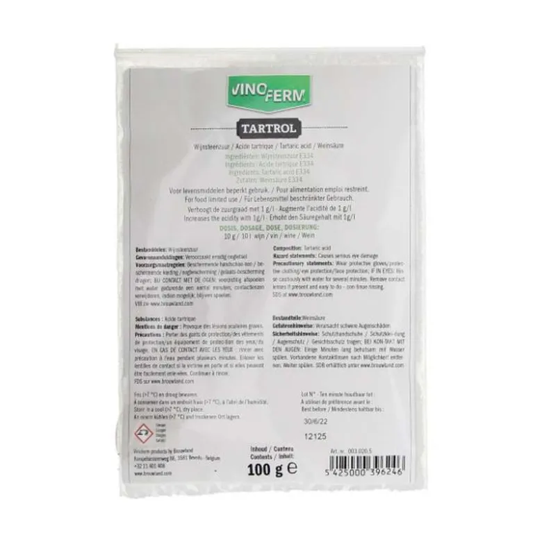 Tartrol - ácido tartárico - 100g