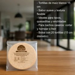 Tortilla de Maíz Blanco 15cm - 20 uds